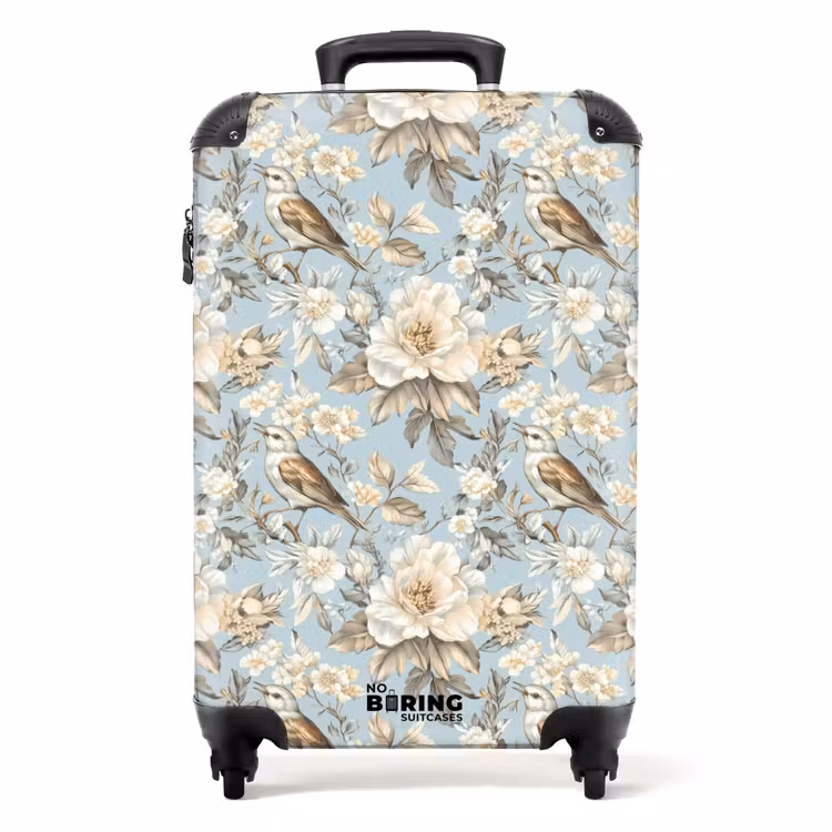 Koffer - Botanisch - Zangvogel - Blauw — 1