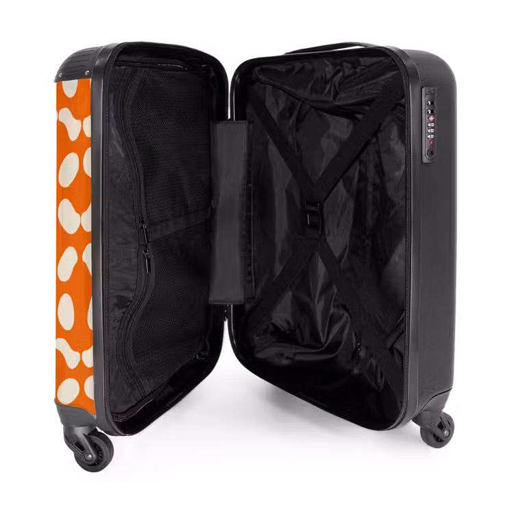 Koffer - Oranje - Ruitpatroon - Wit — 3