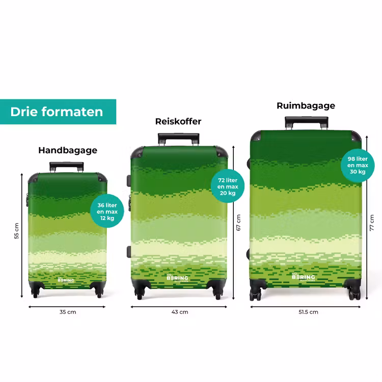 Koffer - Groen - Pixel - Horizontale strepen — 8