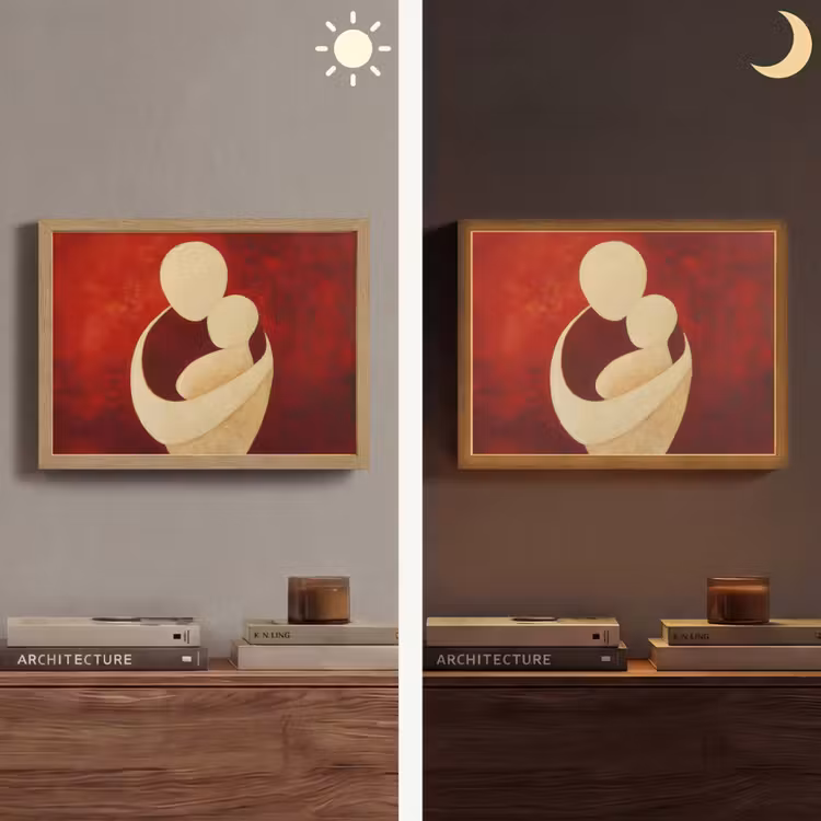 Lightbox - Wandlamp - Abstract - Moeder - Kind - Rood — 6