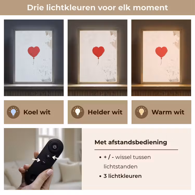 Lightbox - Wandlamp - Ballon - Rood - Hart — 7