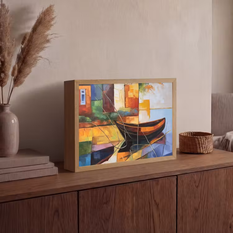 Lightbox - Wandlamp - Abstract - Kunst - Boot - Kleuren — 4