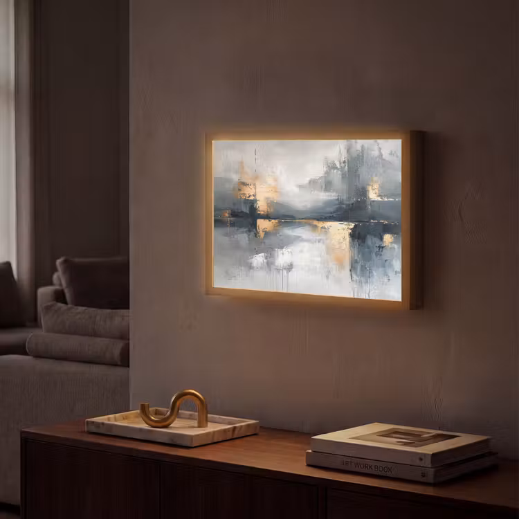 Lightbox - Wandlamp - Abstract - Verf - Kunst - Goud — 2