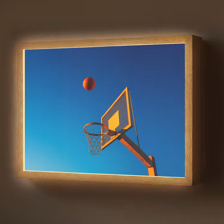 Lightbox - Wandlamp - Basketbal -  Lucht - Ring — 1