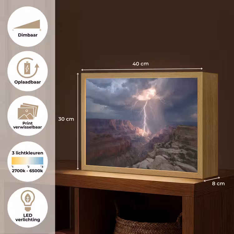 Lightbox - Wandlamp - Bliksem - Wolken - Canyon — 10