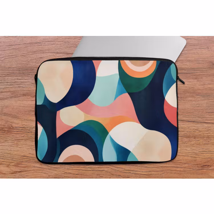 Laptophoes - Abstract - Blauw - Roze — 2