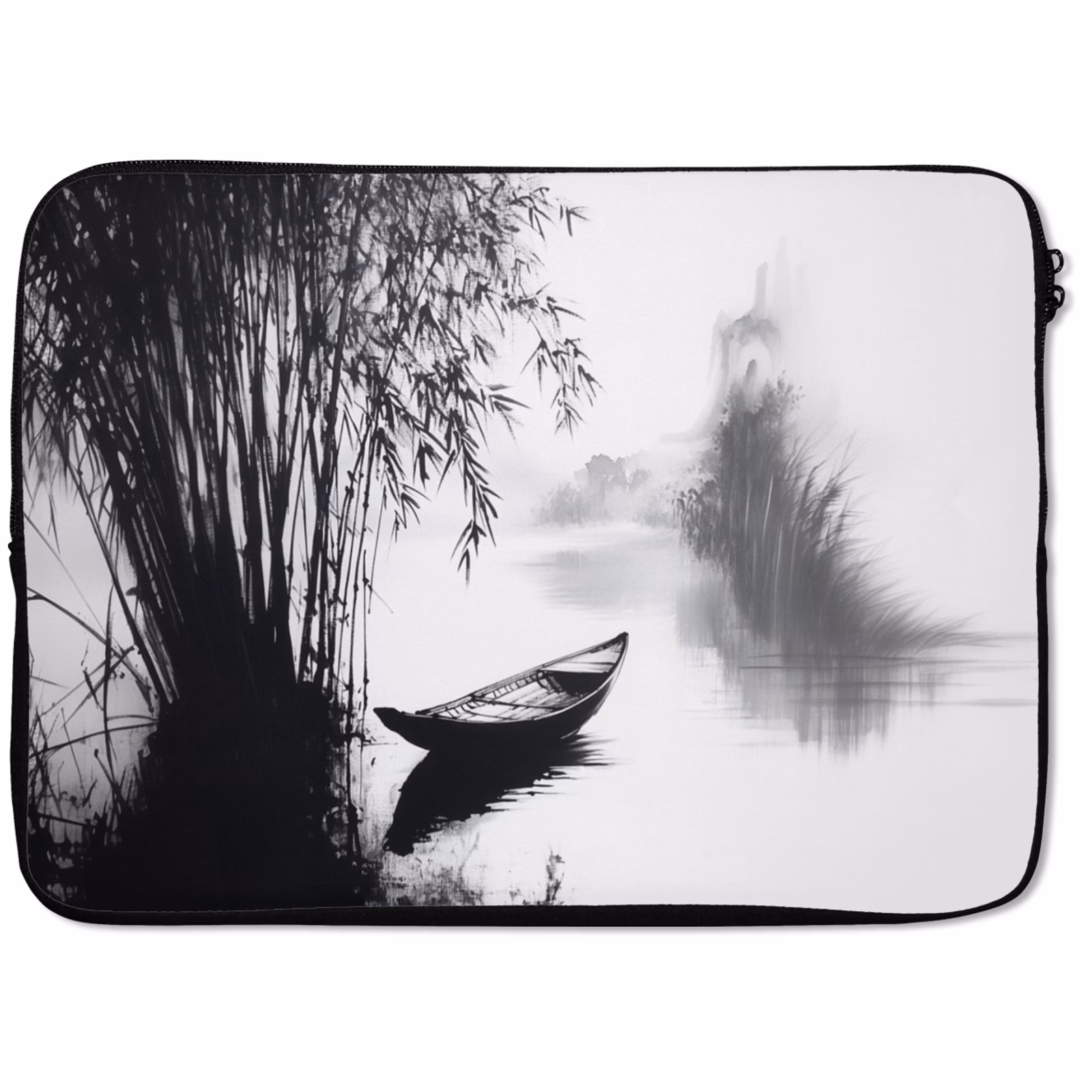 Laptophoes - Boot - Rivier - Bamboe - Wit — 1