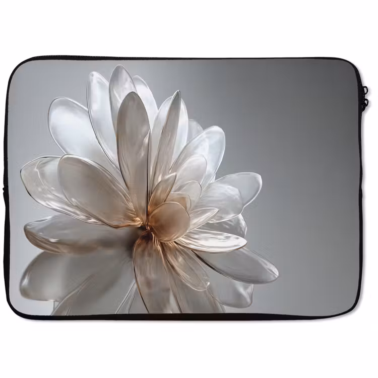 Laptophoes - Bloem - Wit - Neutraal — 1