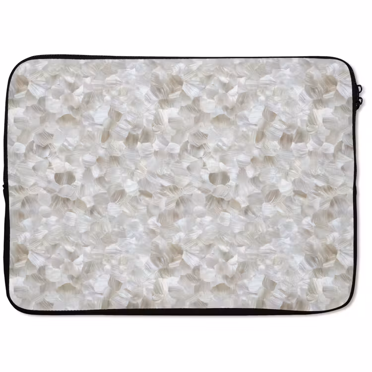 Laptophoes - Wit - Penseelstreken - Reliëfeffect — 1