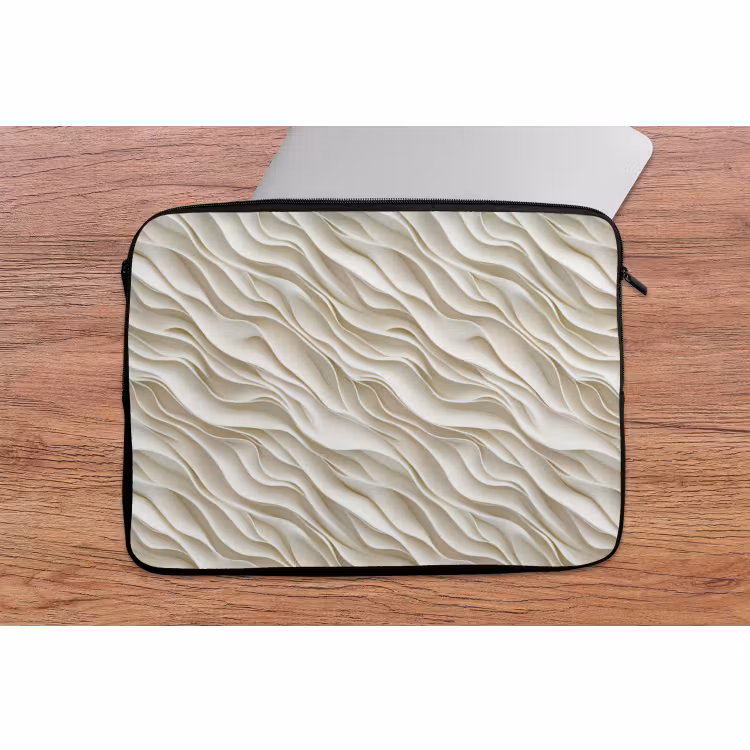 Laptophoes - Golven - Wit - Minimalistisch — 2