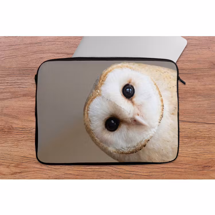 Laptophoes - Uil - Bruin - Wit — 2