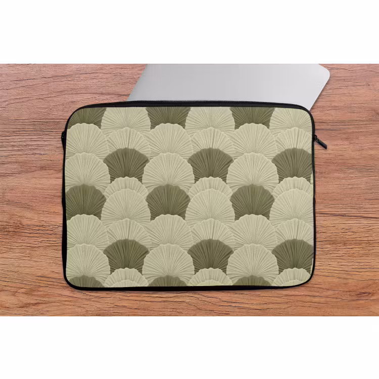 Laptophoes - Bladeren - Structuur - Groen — 2