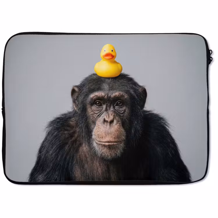 Laptophoes - Chimpansee - Badeend - Grijs — 1