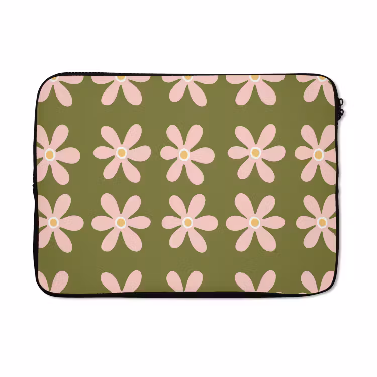 Laptophoes - Bloem - Modern - Groen — 3