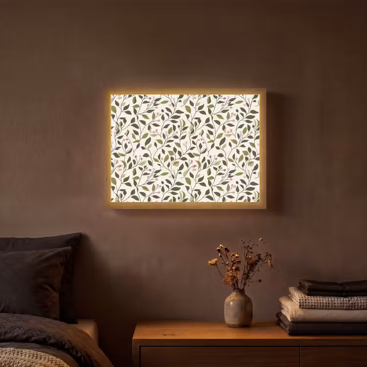Lightbox - Wandlamp - Bladeren - Bessen - Roze — 3