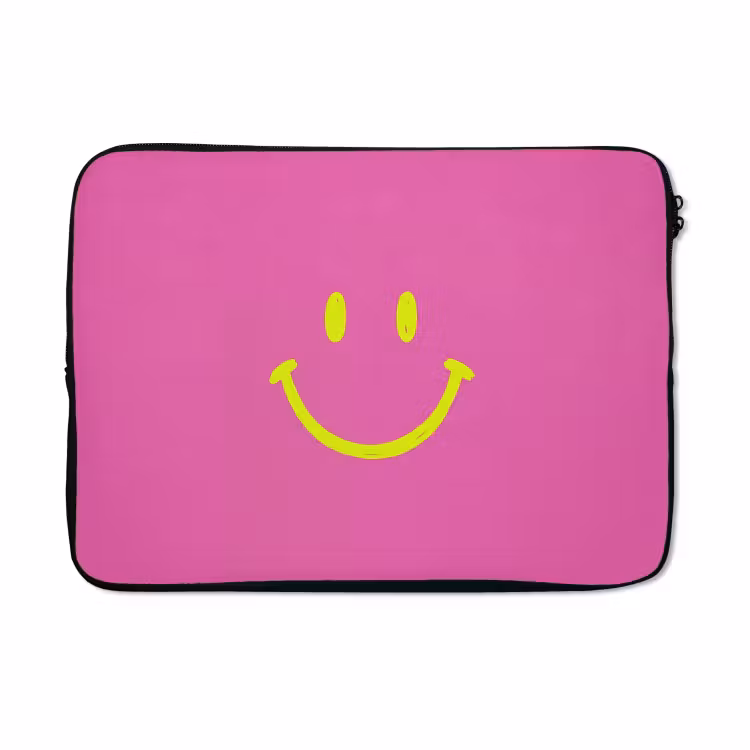 Laptophoes - Smiley - Vrolijk - Roze — 3