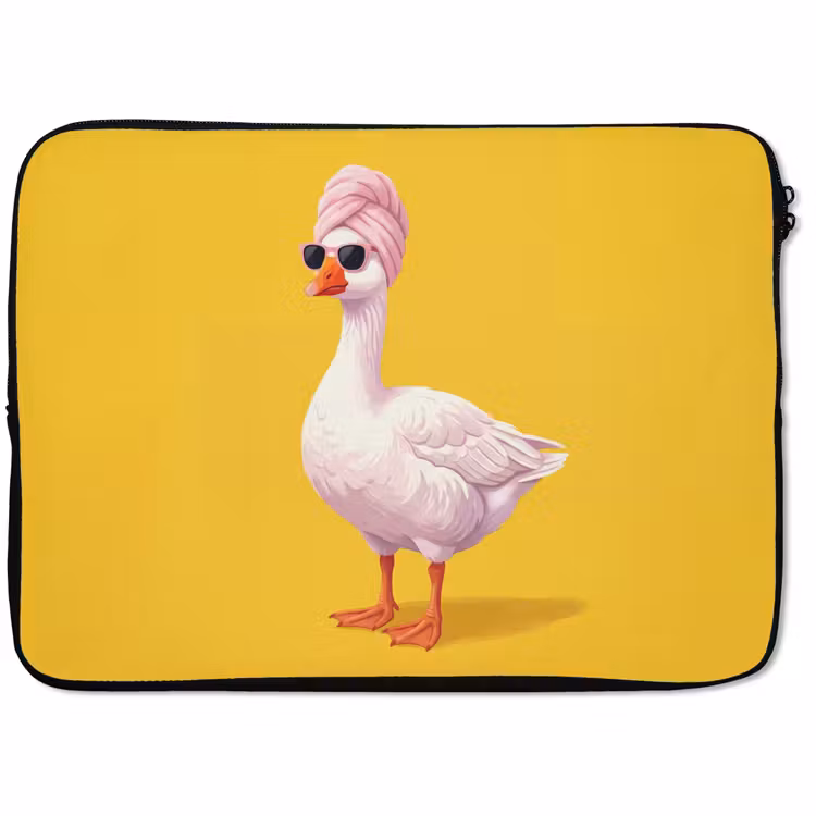 Laptophoes - Eend - Zonnebril - Geel — 1