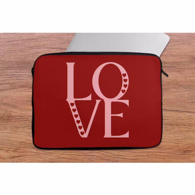 Laptophoes - Love - Rood - Hatjes — 2