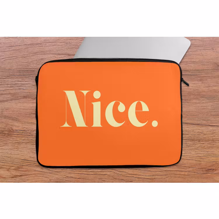 Laptophoes - Oranje - Gebroken wit - Nice — 2