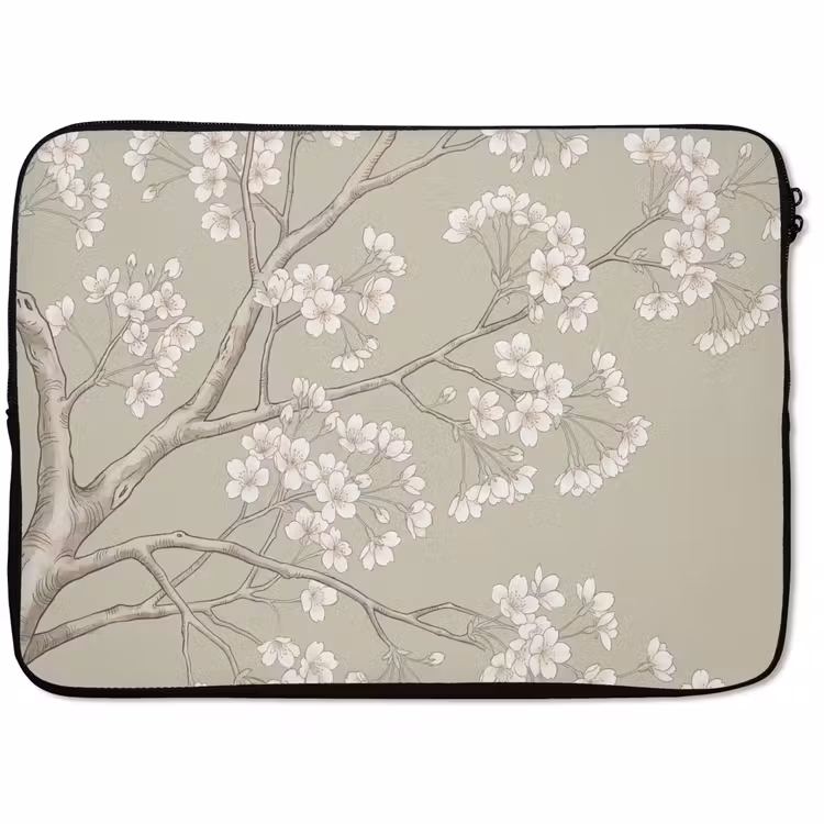 Laptophoes - Sereen - Bloesem - Wit — 1