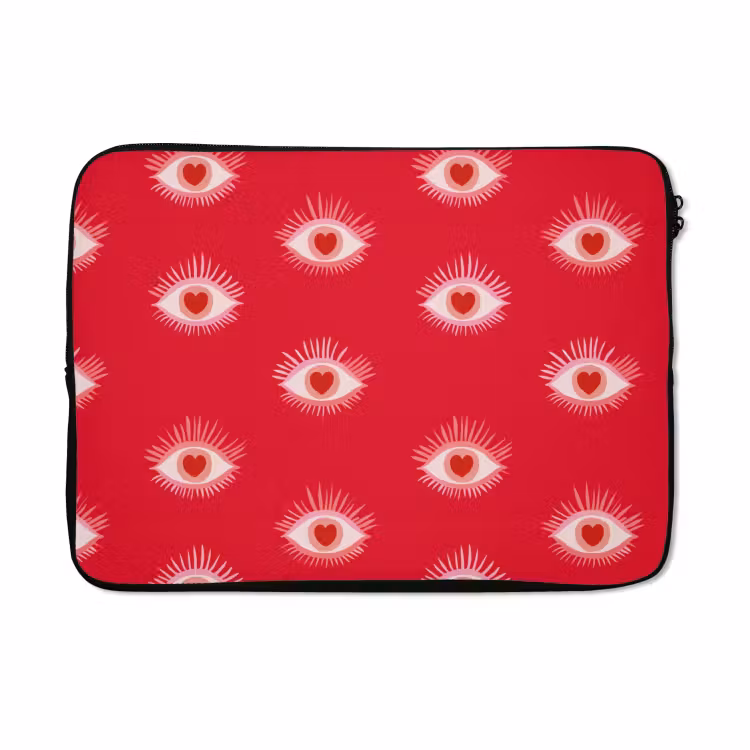 Laptophoes - Ogen - Hart - Abstract - Rood - Roze — 3
