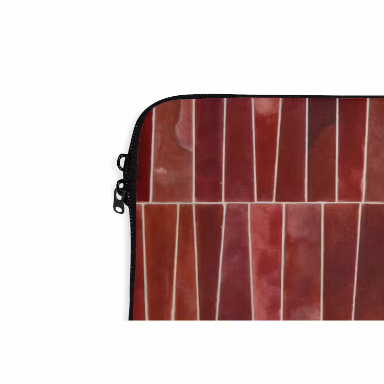 Laptophoes - Tegels - Modern - Structuur - Dieprood — 4