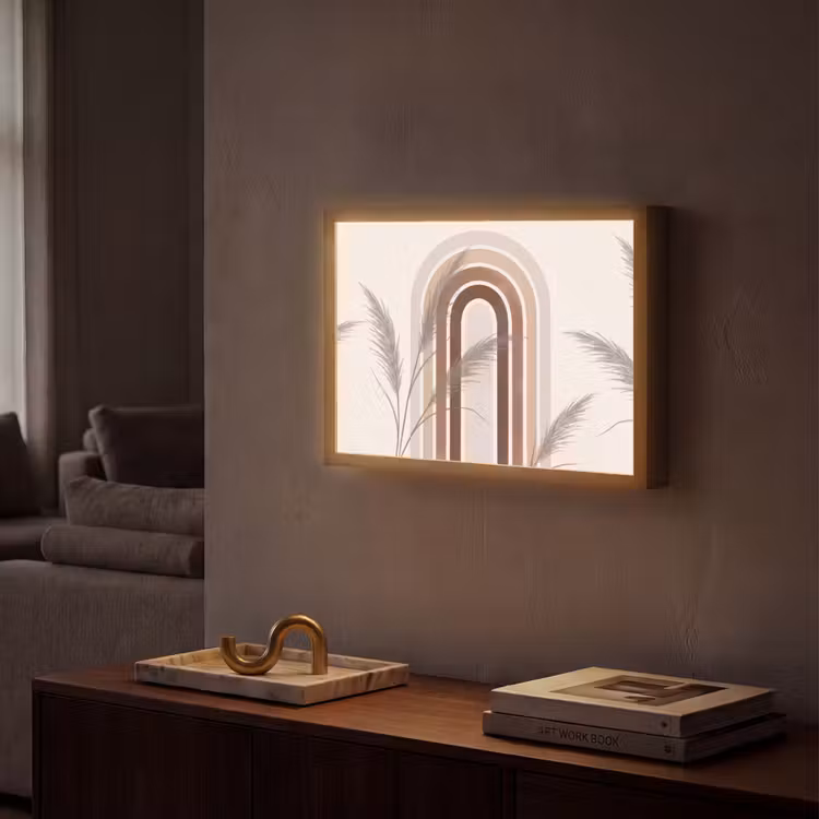 Lightbox - Wandlamp - Abstract - Bogen - Plant - Boho - Beige — 2