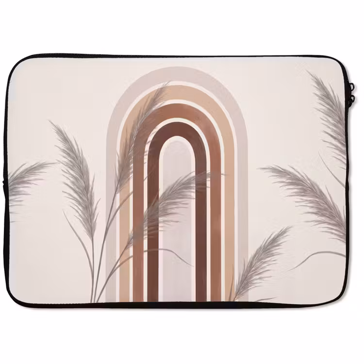 Laptophoes - Abstract - Bogen - Plant - Boho - Beige — 1