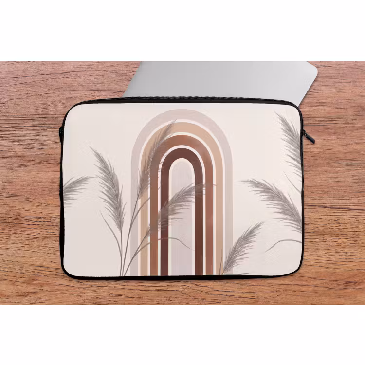 Laptophoes - Abstract - Bogen - Plant - Boho - Beige — 2