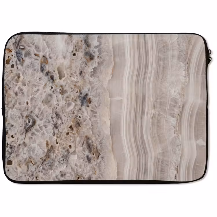 Laptophoes - Steen - Textuur - Abstract - Beige - Wit — 1