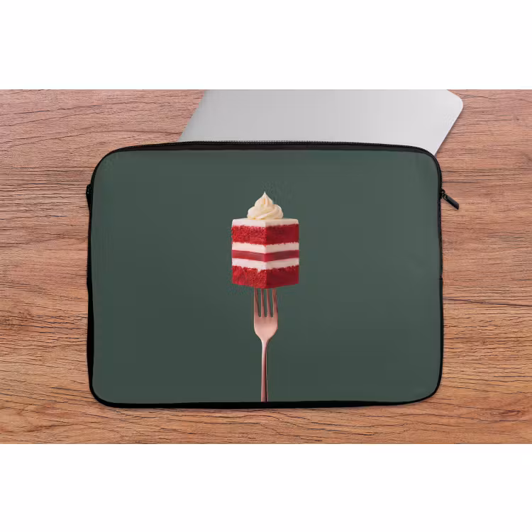 Laptophoes - Cake - Vork - Rood — 2