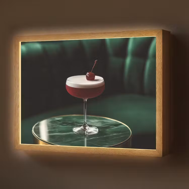 Lightbox - Wandlamp - Kers - Cocktail - Rood - Marmer — 1