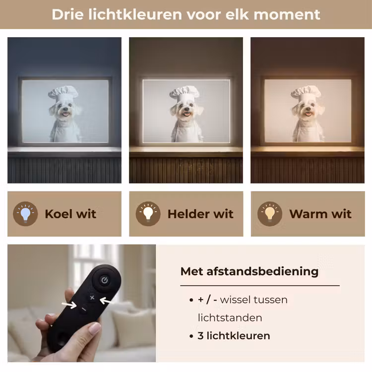 Lightbox - Wandlamp - Hond - Wit - Kok — 8