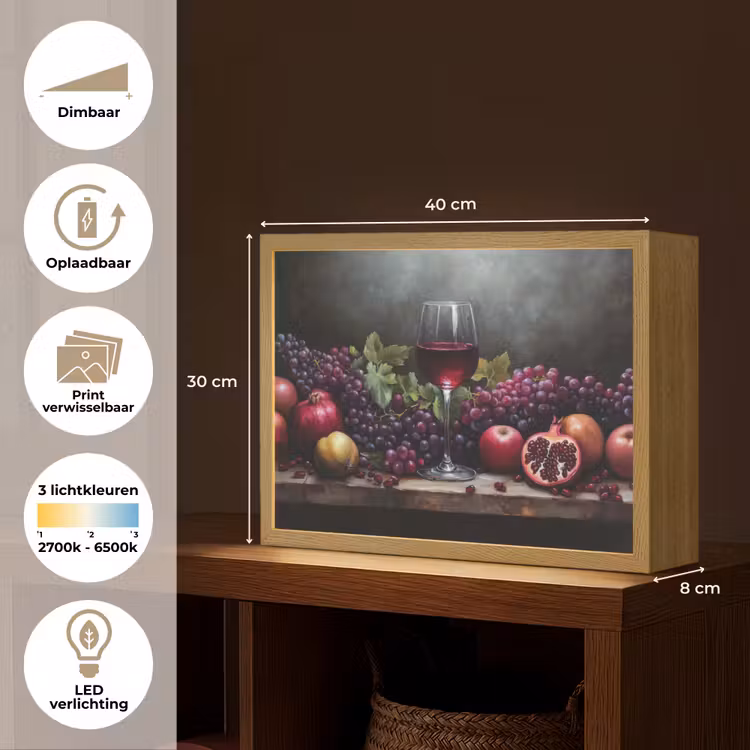 Lightbox - Wandlamp - Wijn - Fruit - Stilleven — 10