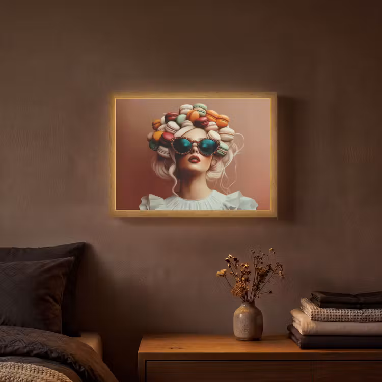 Lightbox - Wandlamp - Vrouw - Macarons - Bril — 3