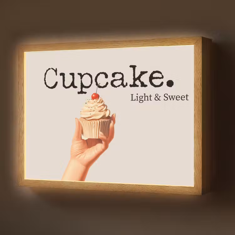 Lightbox - Wandlamp - Cupcake - Zoet - Kers — 1
