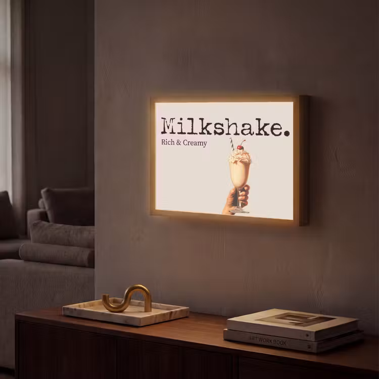Lightbox - Wandlamp - Milkshake - Kers - Rietje — 2