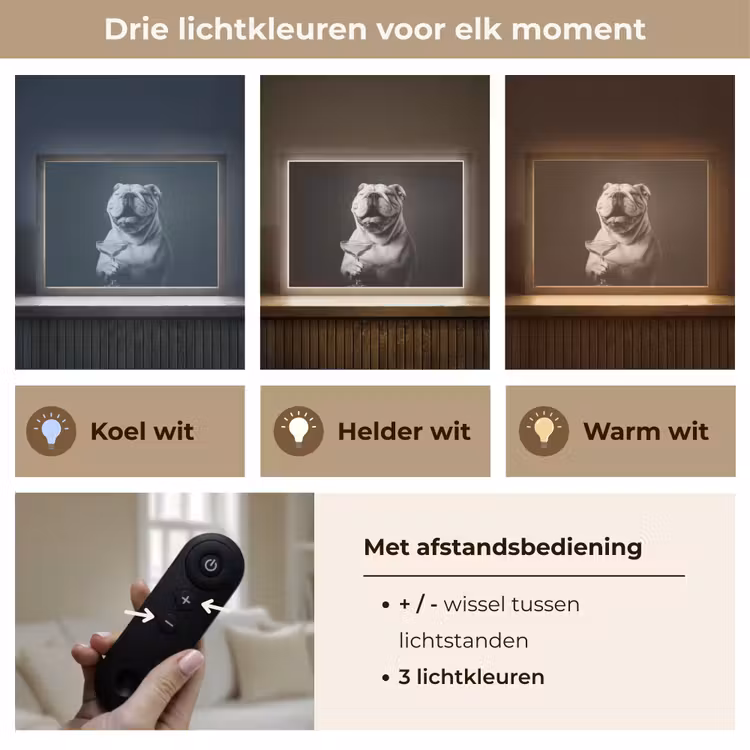 Lightbox - Wandlamp - Buldog - Hond - Glas — 8
