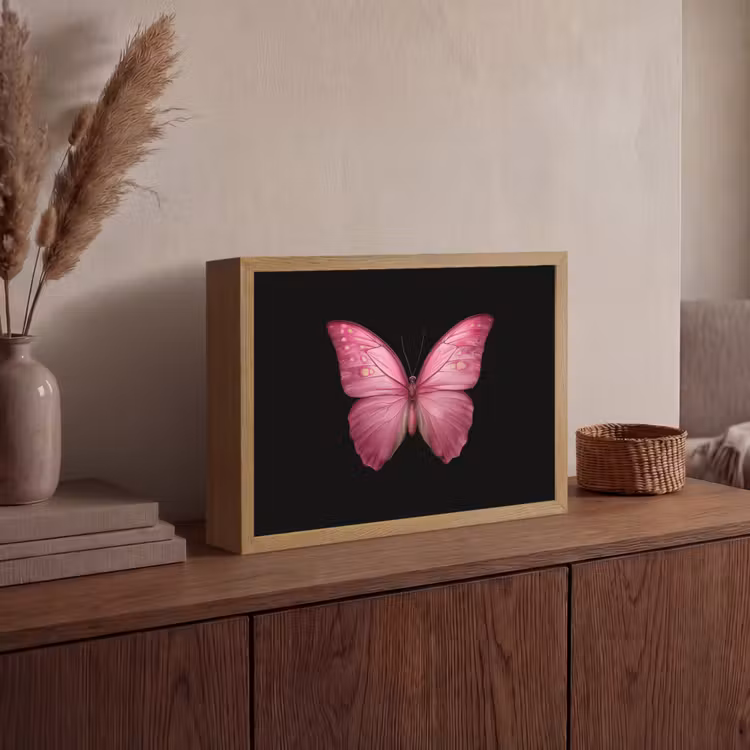 Lightbox - Wandlamp - Vlinder - roze - Elegant — 4