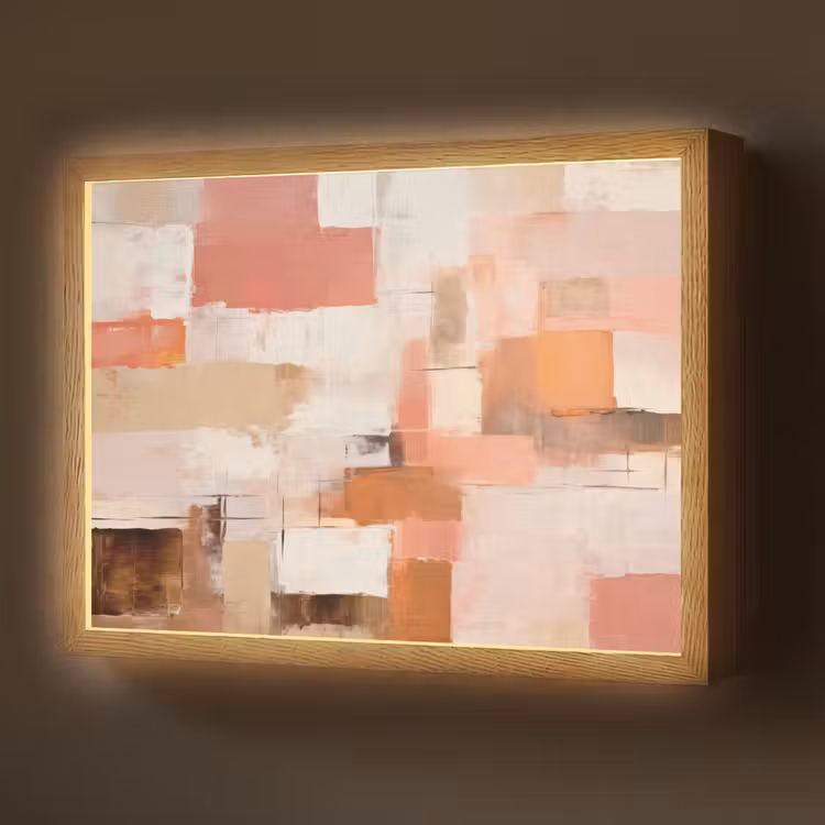 Lightbox - Wandlamp - Kunst - Roze - Abstract — 1