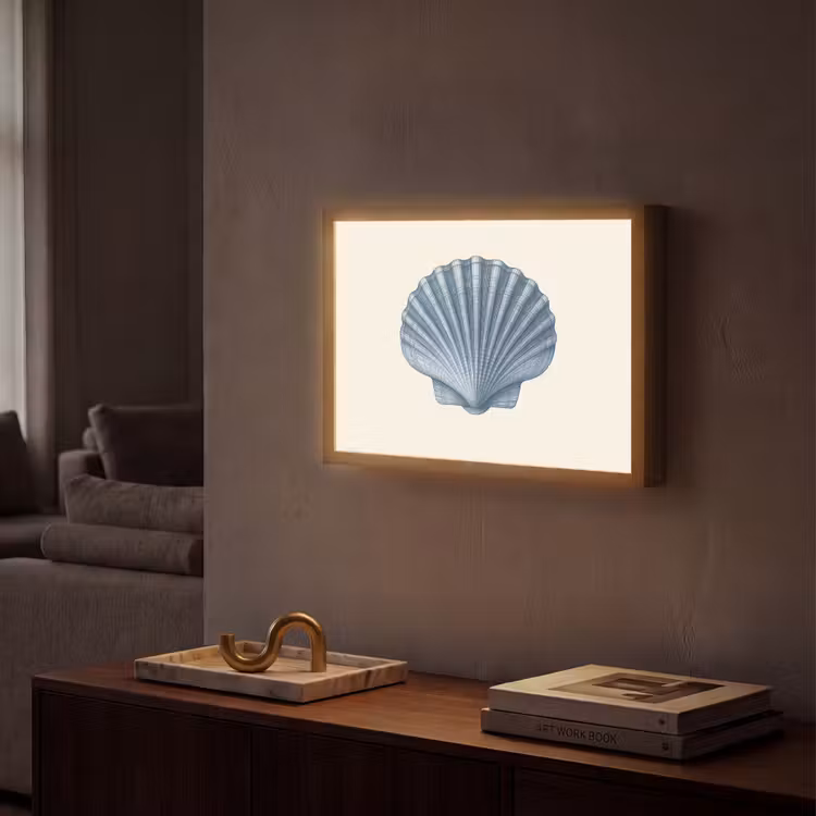 Lightbox - Wandlamp - Ribbels - Blauw - Schelp — 2