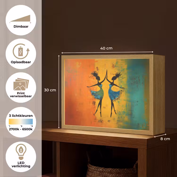 Lightbox - Wandlamp - Dansen - Vrouwen - Verfstructuur — 10