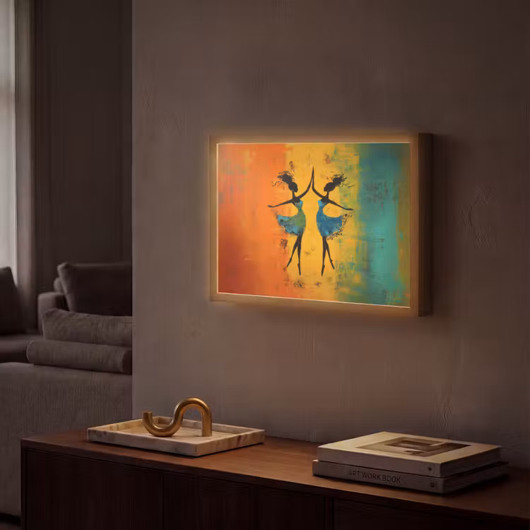 Lightbox - Wandlamp - Dansen - Vrouwen - Verfstructuur — 2