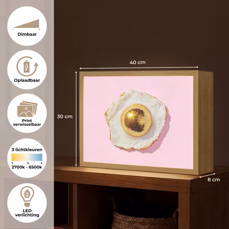 Lightbox - Wandlamp - Ei - Disco - Ontbijt - Glitter — 10