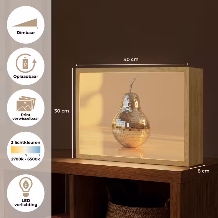 Lightbox - Wandlamp - Goud - Disco - Glitter - Peer — 10
