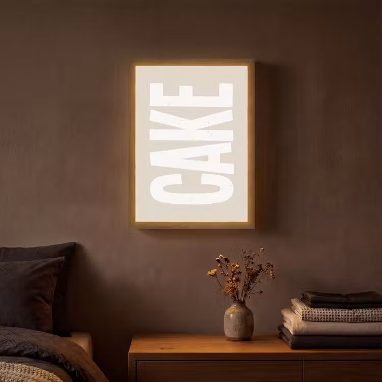 Lightbox - Wandlamp - Cake - Woord - Japandi - Wit — 3