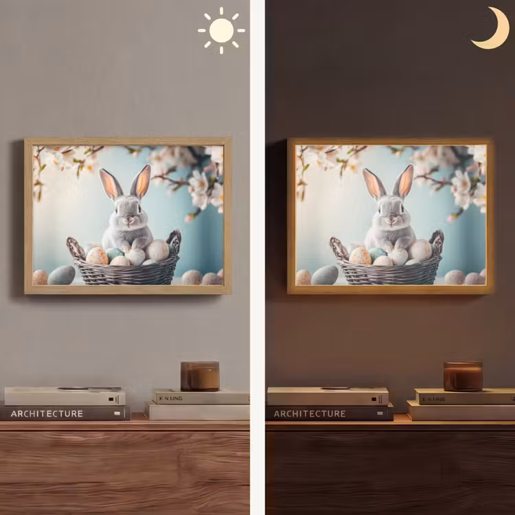 Lightbox - Wandlamp - Konijn - Eieren - Mand — 6