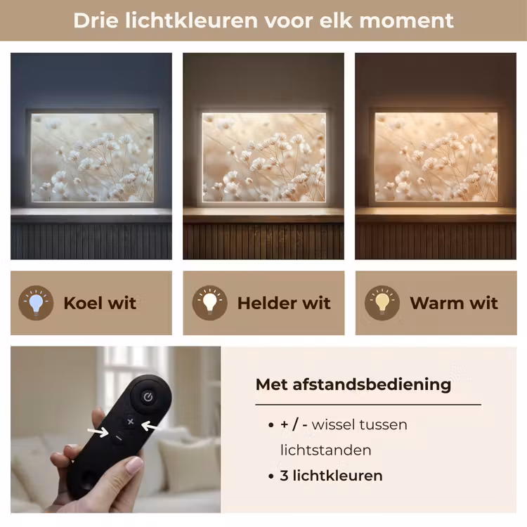Lightbox - Wandlamp - Wilde - Bloemen - Wit — 8