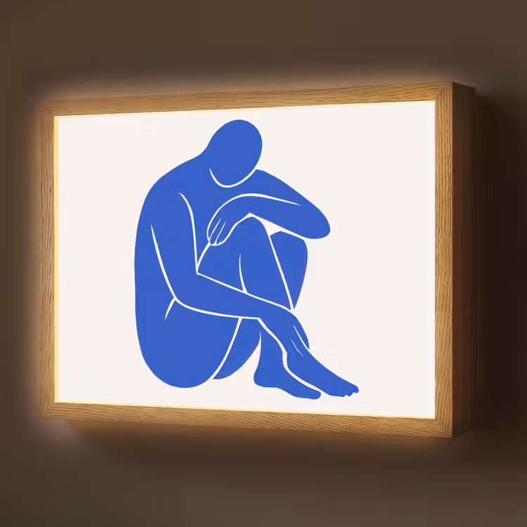 Lightbox - Wandlamp - Lichaam - Abstract - Blauw — 1