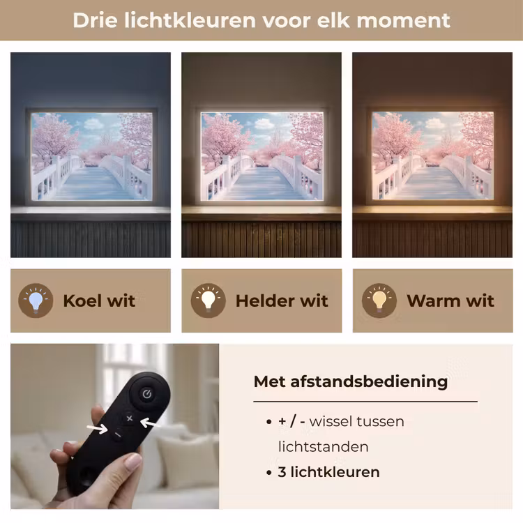 Lightbox - Wandlamp - Brug - Kersenbomen - Wit — 8